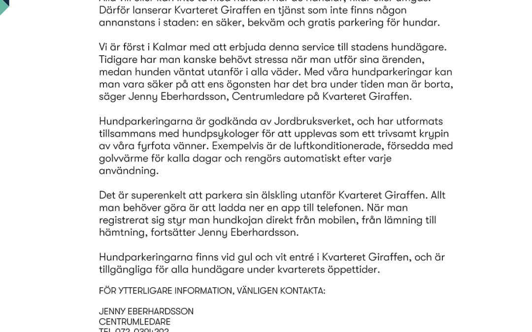 Först i Kalmar med hundparkering